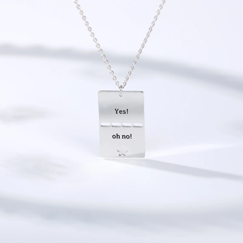 Ожерелье с квадратной табличкой из нержавеющей стали золотым зеркальным