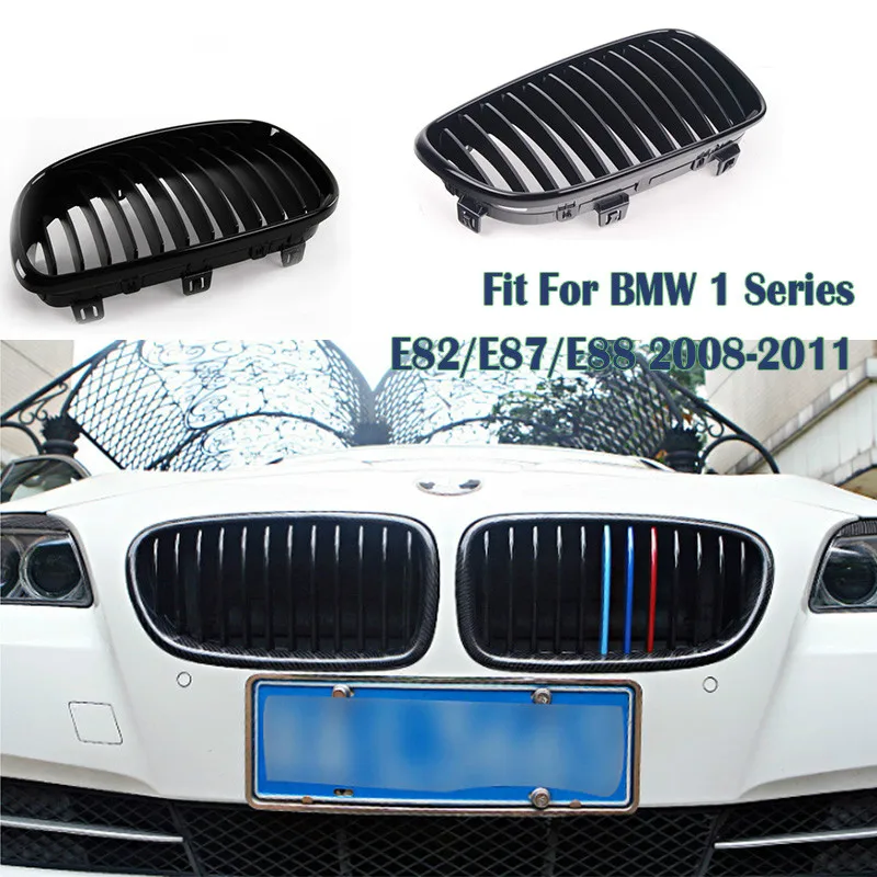 Углеродное волокно/черный Передний бампер гоночные грили почек решетки для BMW E88