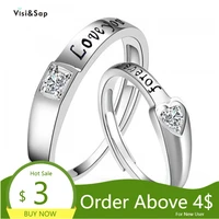 visisap classic english lettering couple love you forever wedding rings for lovers romantic simple engagement ring f071