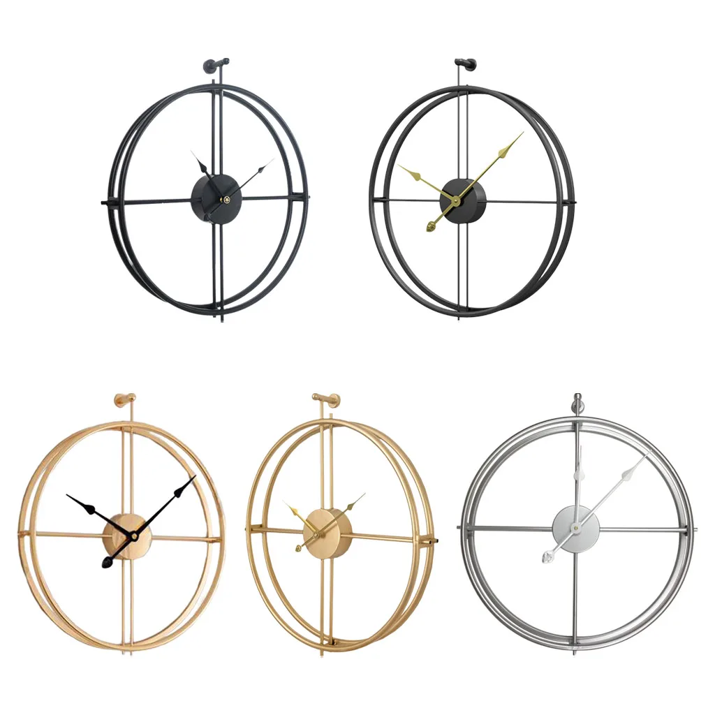 

Metal Wall Clocks Battery Operated Non Ticking Art Clocks for Home Den