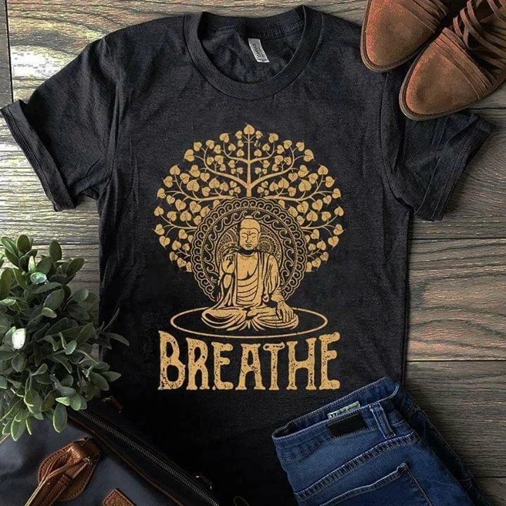 Будда йога дышащие винтажные черные мужские хлопковые футболки S-6XL | Мужская