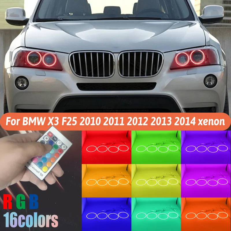 

Multi-Color RGB LED Angel Eye Halo Rings Light for BMW X3 F25 2010 2011 2012 2013 2014 Xenon Headlight
