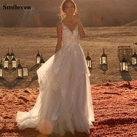 smileven vintage lace wedding dresses 2020 v neck appliques country bride dress tiered princess wedding gownsrobe de mariee