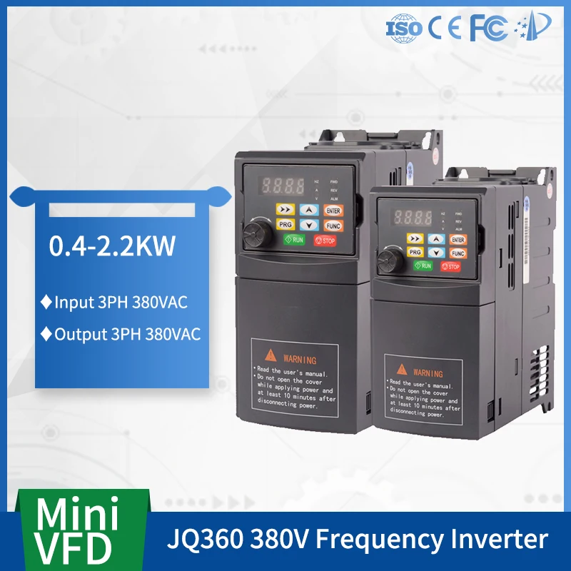 Преобразователь частоты JQ360 Mini VFD 380 В вход 0 4/0 75/2 2/3 кВт преобразователь для