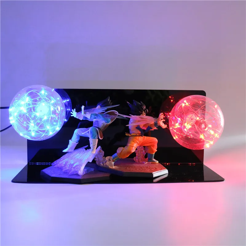 Dragon Ball Z Сон Гоку против Вегета 3D лампа детские фигурки DIY светодиодный аниме модель luminaria детский ночной Светильник для спальни