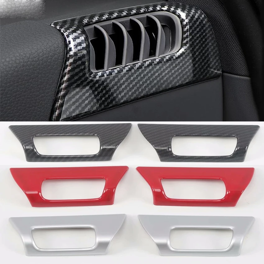 

For Porsche Cayenne 2018 2019 2020 Carbon Fiber Style Car Side Air Conditioning Vent Cover Trim Frame Auto Stickers Accessories