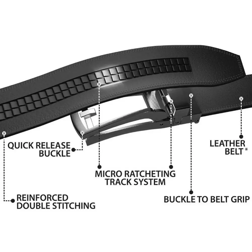 

Fashion Men's Belts Luxury Automatic Buckle Sided Faux Leather Solid Color Waistband Business Belts Clothes Accessories