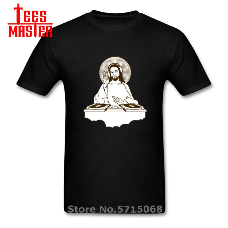 В стиле хип-хоп с Иисусом DJ футболка лето городская мода брендовая для