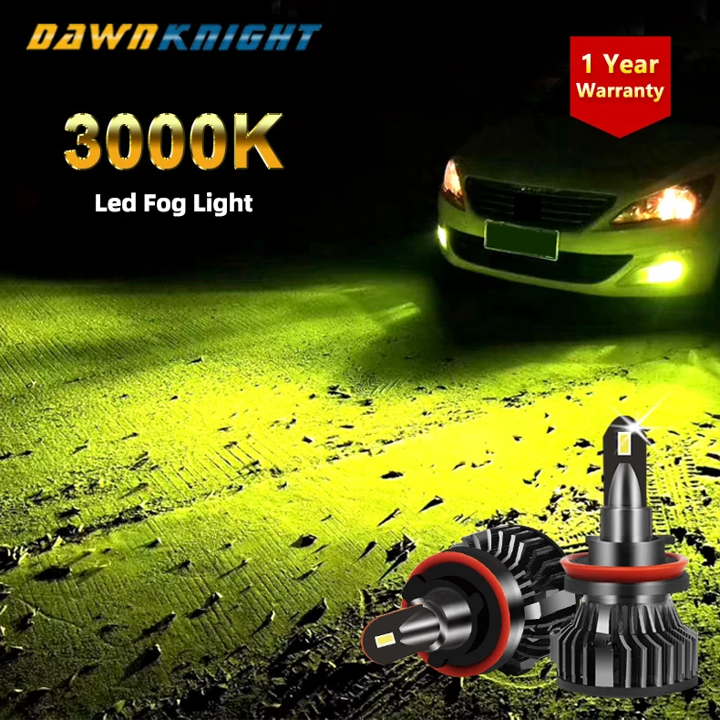 2 шт. H7 желтый 3000 К туман светильник H3 H8 H11 Hb3 9005 Hb4 9006 H1 лампа 4300K 12V 12000LM светодиод Turbo