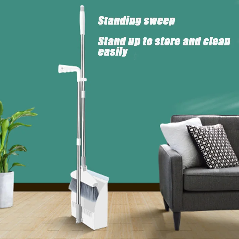 

New Hot 180degree Rotary Broom and Foldable Standing Dustpan Household Floor Cleaning Set USJ99