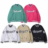 2021new trend letter embroidered jacket coat mens ins street trend loose stand collar sports baseball uniform