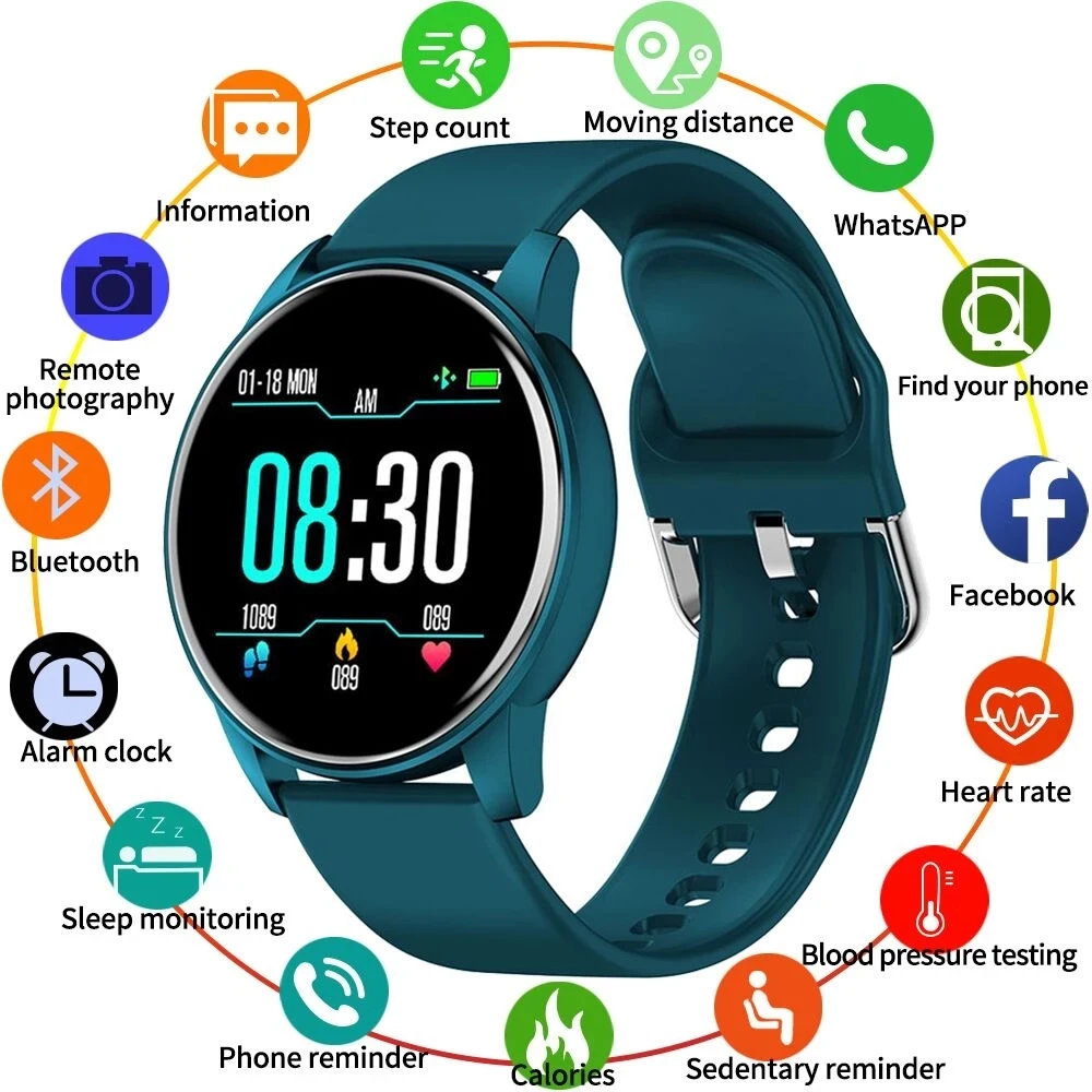 

Smart Watch Heart Rate Fitness Bracelet Sleep Monitor Fitness Tracker Blood Pressure 1.3 inch Waterproof Color Screen Sport Sma
