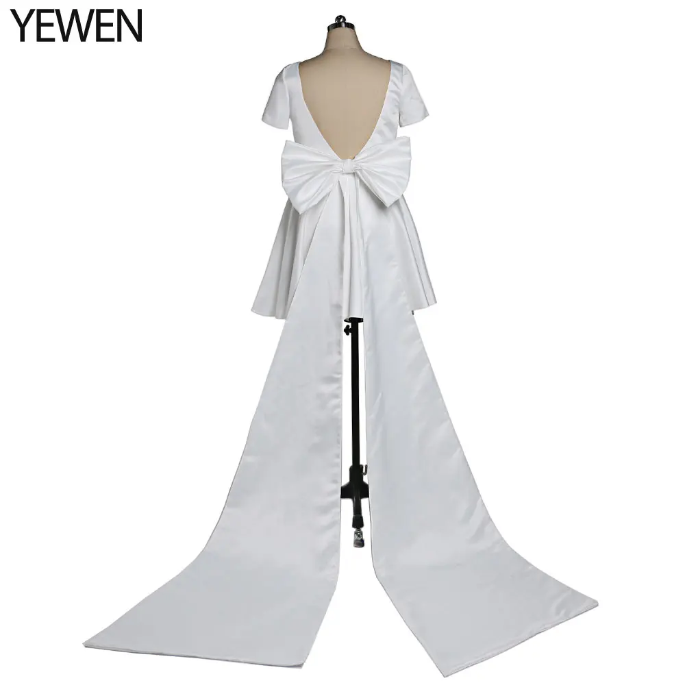 Elegant Big Bow Train Women Elegant Maternity Dress for Photo Shoot V Neck Party Gown Wedding Guest Bridesmaid Dresses YEWEN