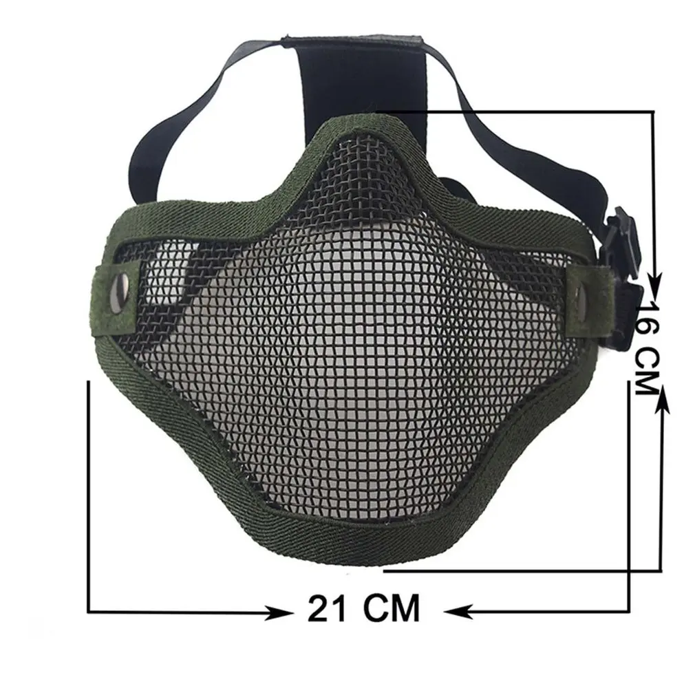 

Airsoft Field Wargame Tribal Chief Mask Half Face Metal Steel Net Mesh Hunting Tactical Protective Airsoft Mask