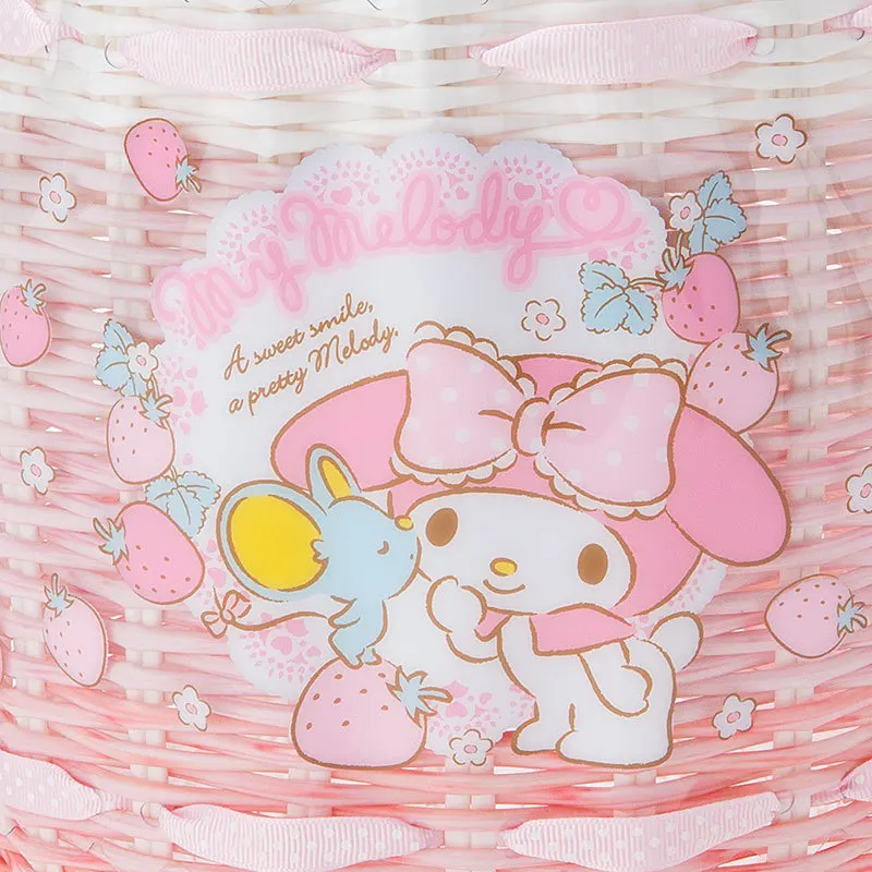 Милая мультяшная маленькая Две звезды My Melody пластиковая плетеная корзина для хранения косметических мелочей продуктовый Органайзер корзина ведро