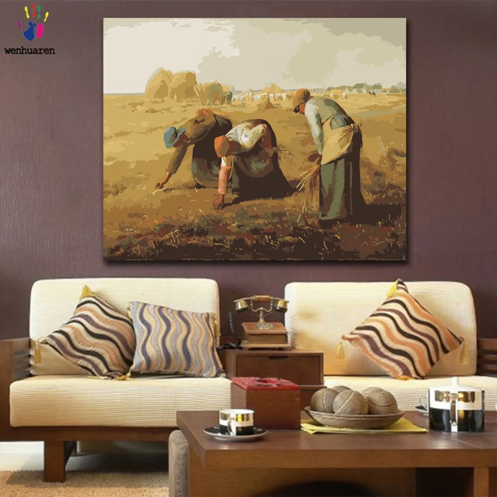 DIY картинки для раскраски по номерам с цветами Gleaners Жан-Франсуа просо картина