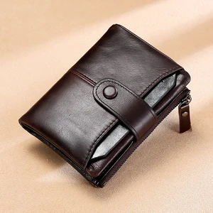 hot sale 100 genuine cowhide leather men wallet short coin purse small vintage wallets brand high quality designer male free global shipping