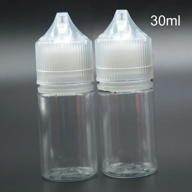 50PCS 30ml 60ml 100ml 120ml Empty Plastic PET Transparent Dropper Bottles E Liquid Vape Juice Bottle with Translucent White Caps | Красота и