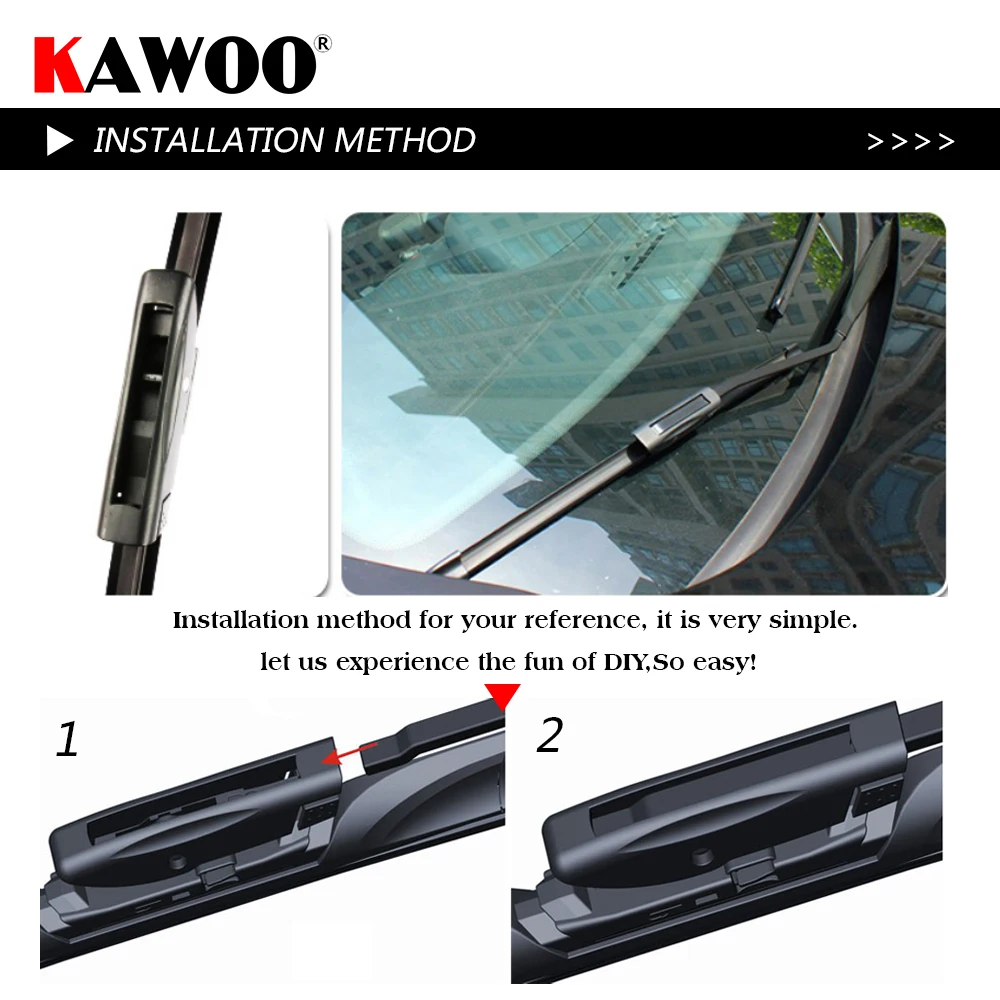 

KAWOO 2pcs Car Wiper Blade 24"+18" For Renault Megane2, (2006-2008) Auto Soft Rubber Windcreen Wipers Blades Car Accessories