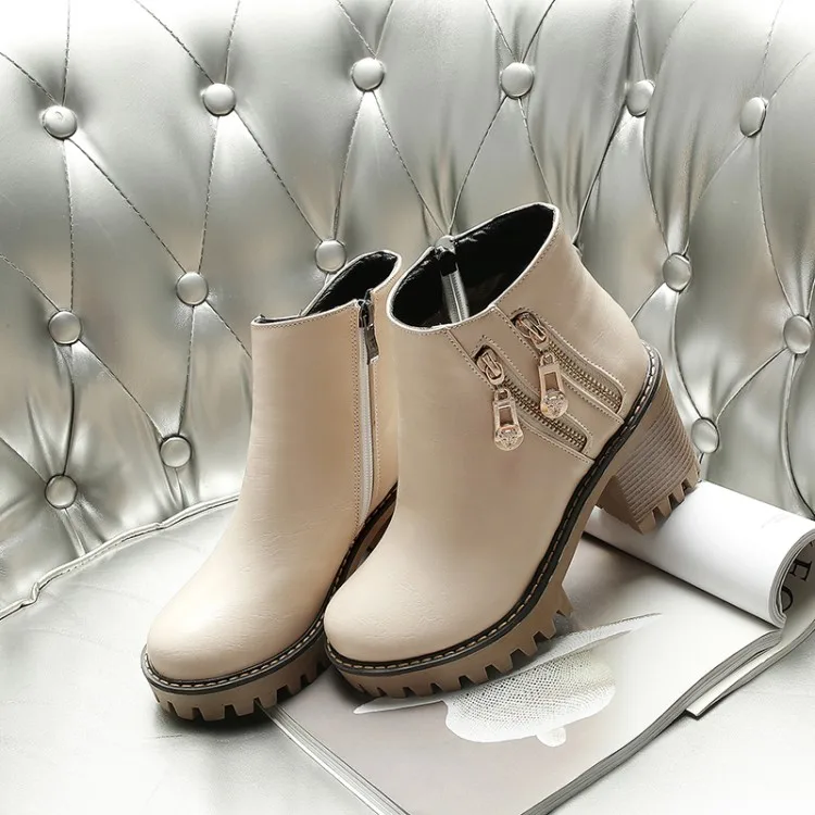 

Big Size 9 10 11 12 boots women shoes ankle boots for women ladies boots shoes woman winter Side zipper waterproof table