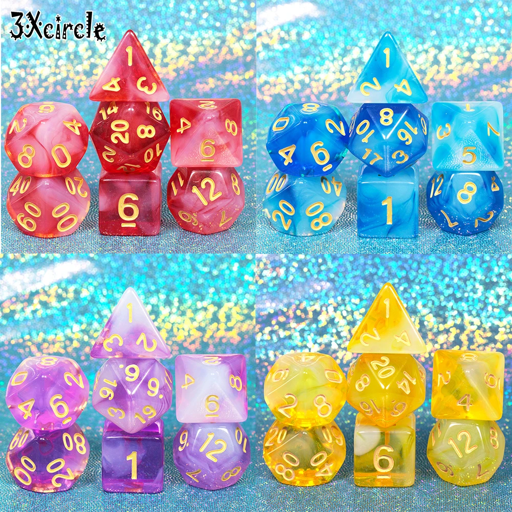 7 шт. полупрозрачные кости для настольных игр|Кубики| |