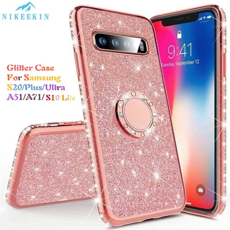 Блестящий чехол для телефона Samsung A51 A71 A10S A20E A30S A50 A70 A40 мягкий блестящий Galaxy S10 Lite S20
