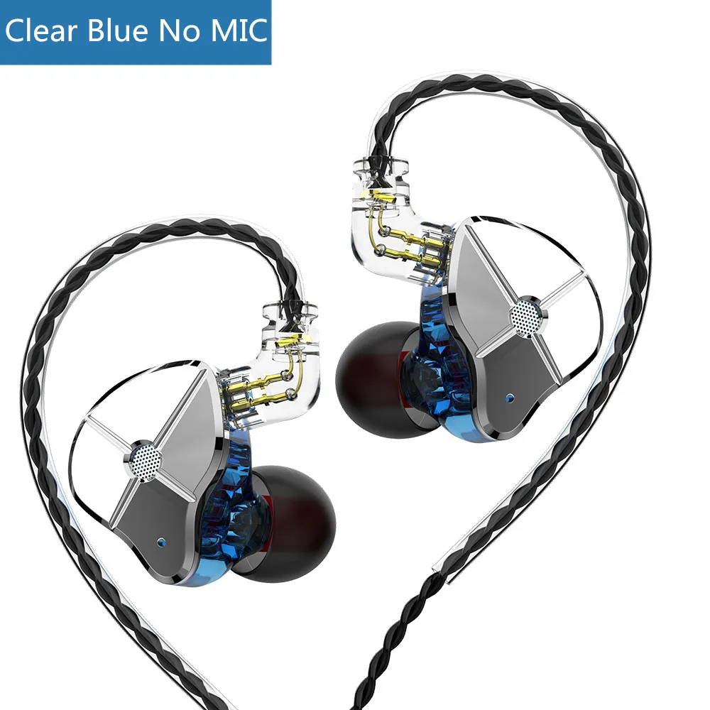 Blue no mic Новейший TRN ST1 1BA+ 1DD в ухо наушник Гибридный HIFI DJ монитор для бега спортивные наушники ушные наушники гарнитура съемный кабель V90 V80 T2 - Цвет: Blue no mic