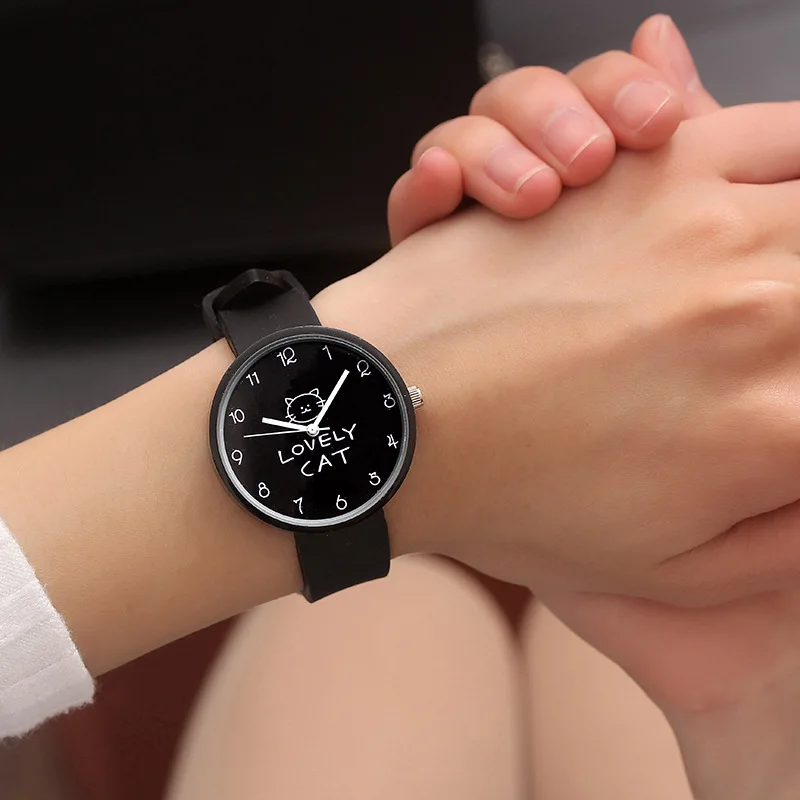 2020 силиконовые наручные часы красивые женские с милым котом для женщин подарка |