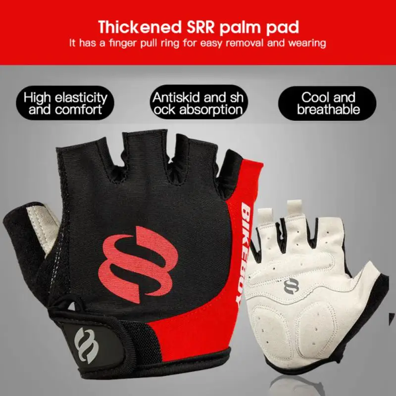 

Cycling Bike Bicycle gloves gym fitness weightlifting yoga bodybuilding training thin breathable non-slip half finger gloves NEW