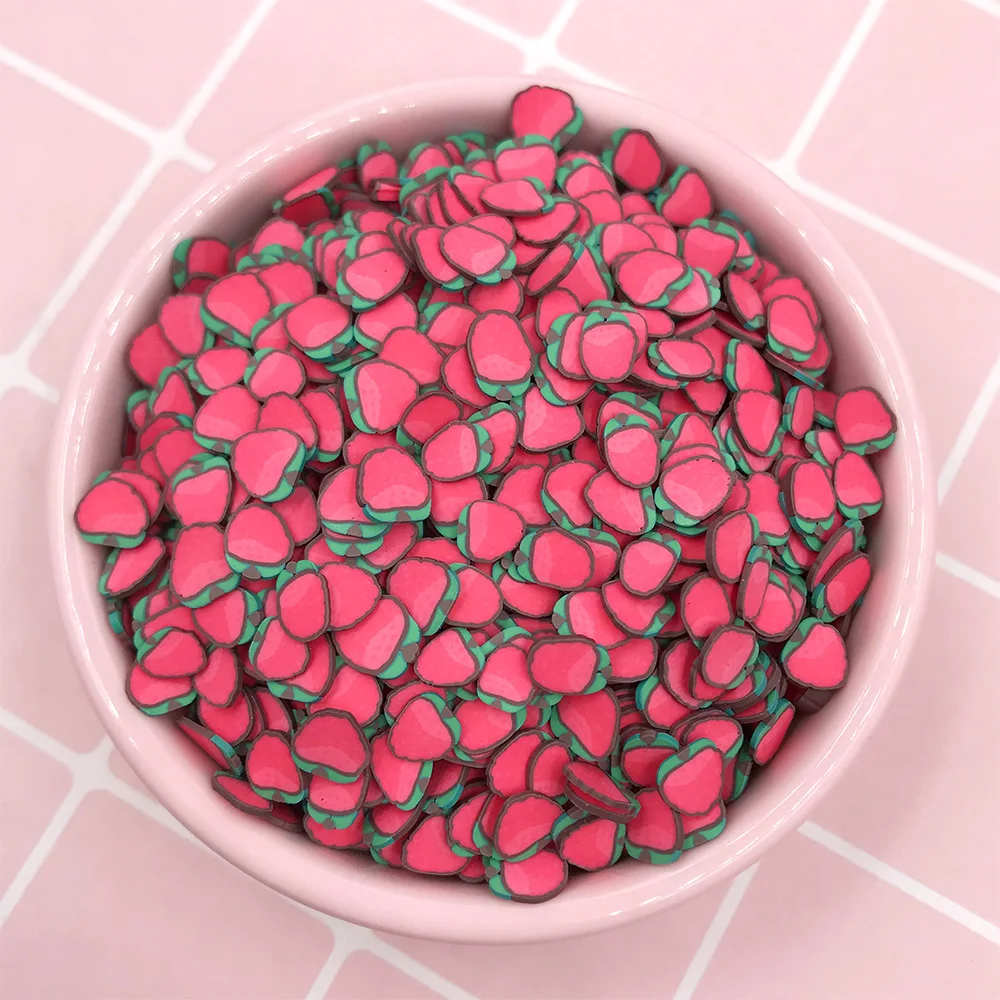 

100 г 5 мм фрукты личи манго ломтик Полимерная глина спрей Сделай Сам крафт крошечные милые пластиковые Klei грязь частицы слайм наполнитель ак...