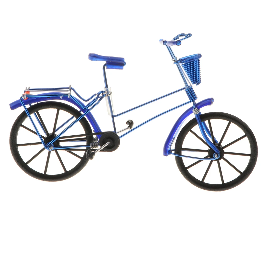 8 цветов ручной работы мини велосипед модель с крючком корзина Декор для дома