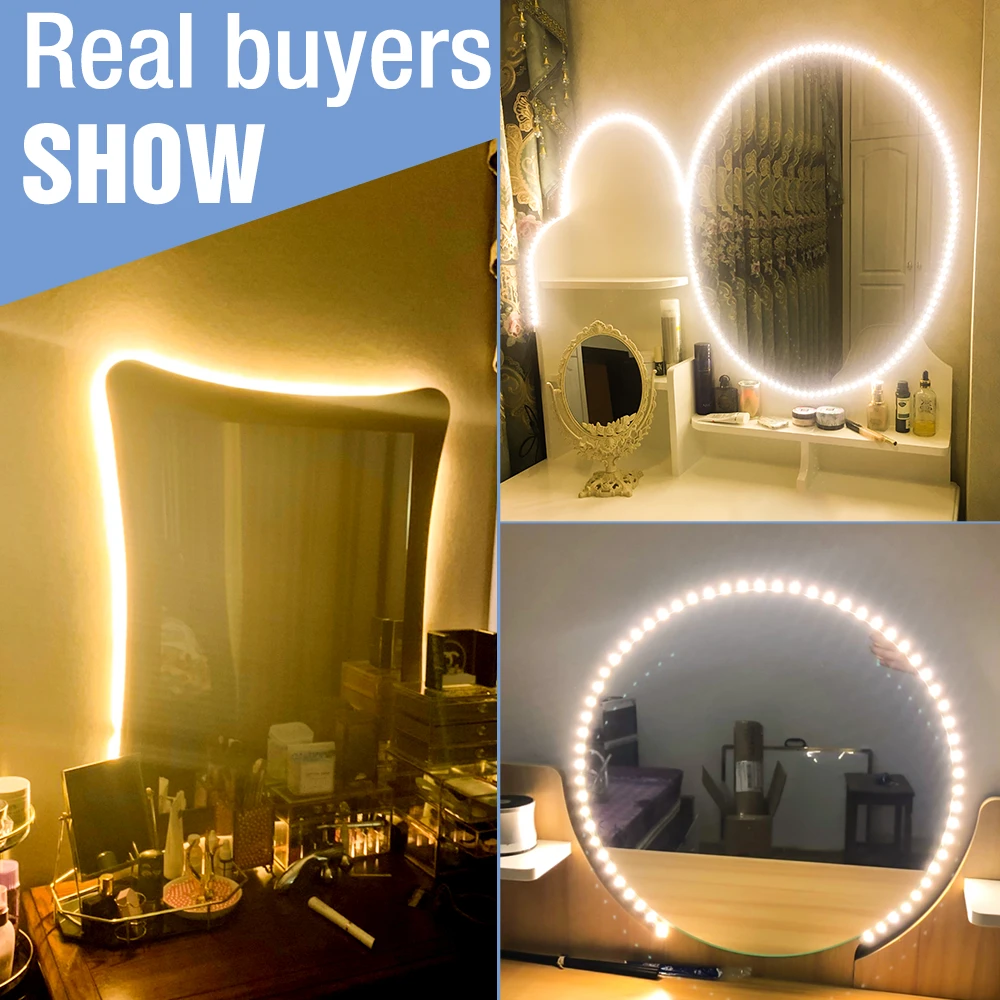 

CanLing 5V Smart Motion Sensor Light LED Flexible Tape USB Dressing Table mirror Lamp Decor Vanity Makeup Mirror Light 0.5m -5m