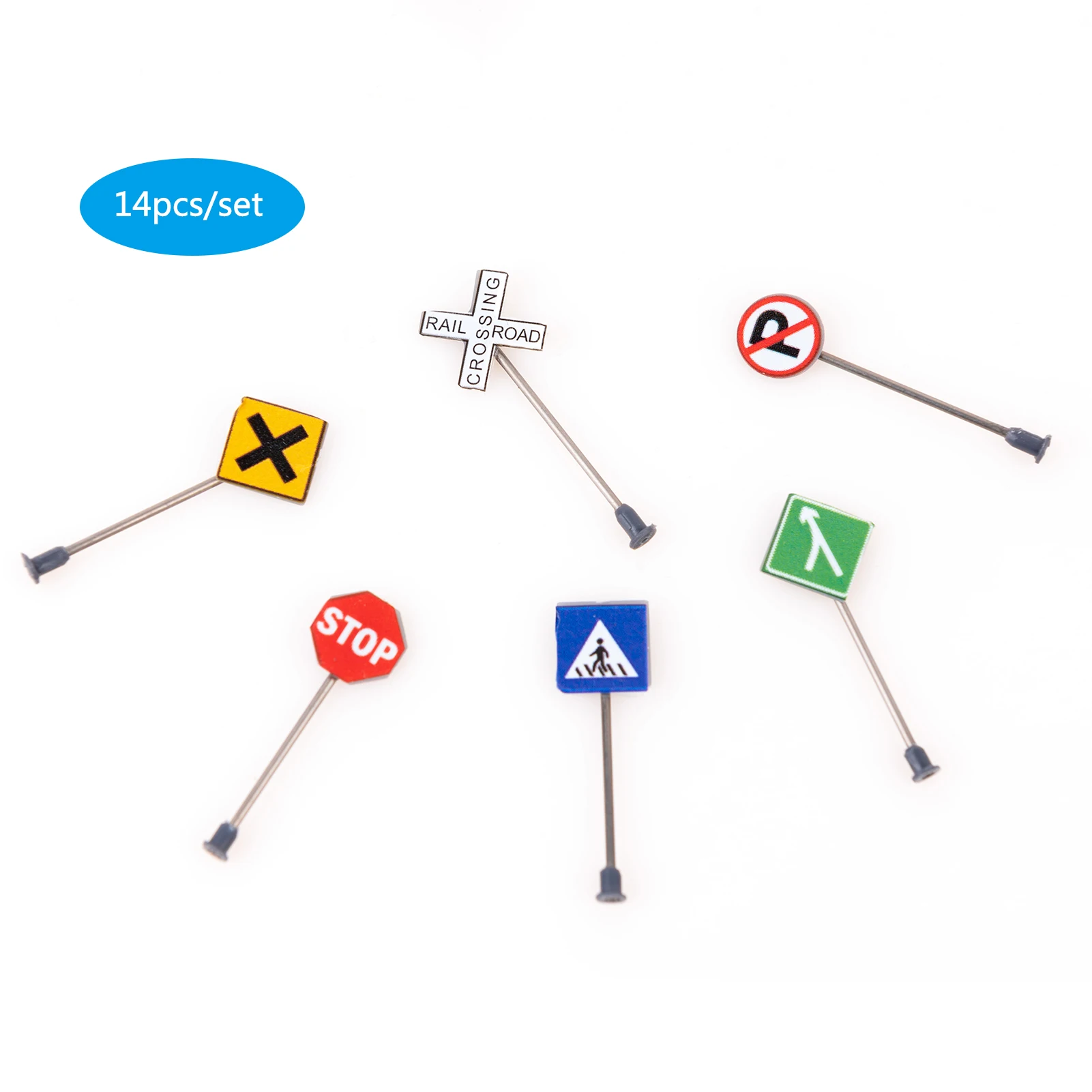 14 шт. дорожный набор знаков Дорожными знаками весы 1/87 ~ 1/150 модель сигналы