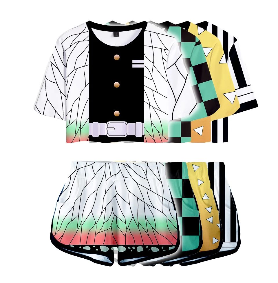 Костюм для косплея рассекающий демонов летние шорты и рубашка | Тематическая