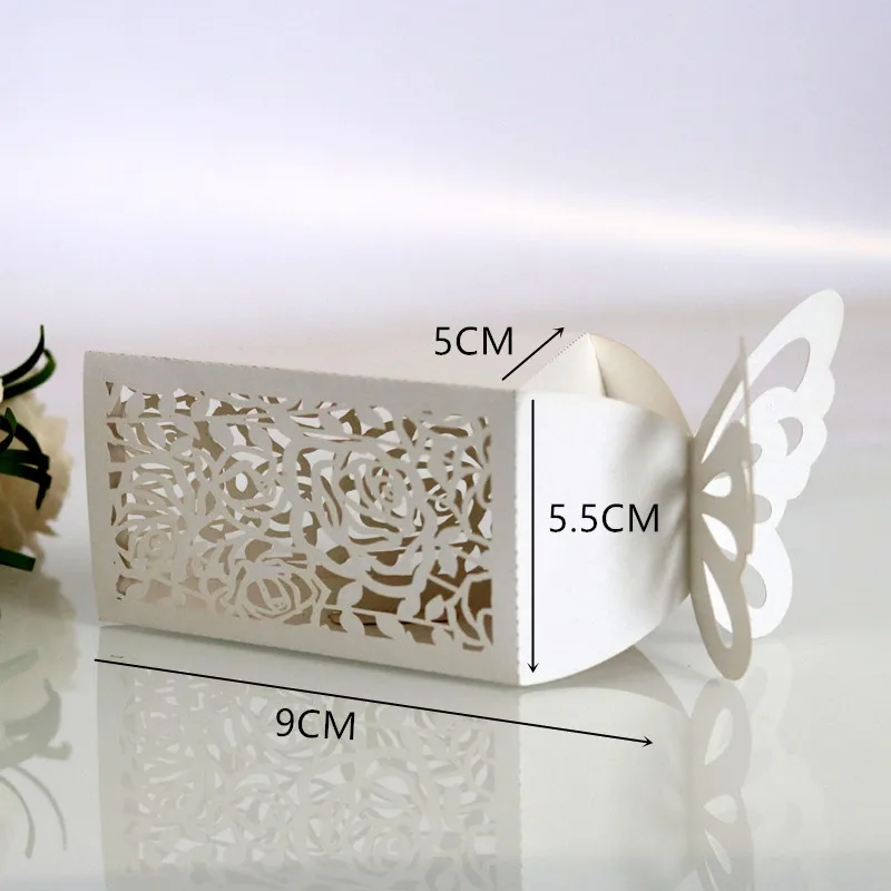 10pcs Butterfly Hollow Flower Laser Cut Candy Gift Boxes Packaging Dragee for Wedding Birthday Decoration Baby Shower Wrapping | Дом и сад