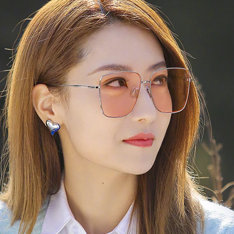 

Солнцезащитные очки в большой квадратной оправе UV400 для мужчин и женщин, модные уличные черные солнечные очки