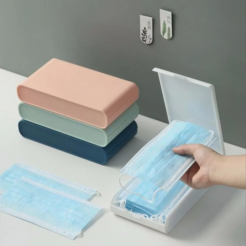 

1pcs Mask Storage Box 11*4*20cm Simple Portable Disposable Mask Storage Box Dustproof Seal Storage Box Sundries