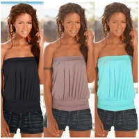 european and american hot models new hot sale solid color pleated sexy womens vests chest wrapped fashion