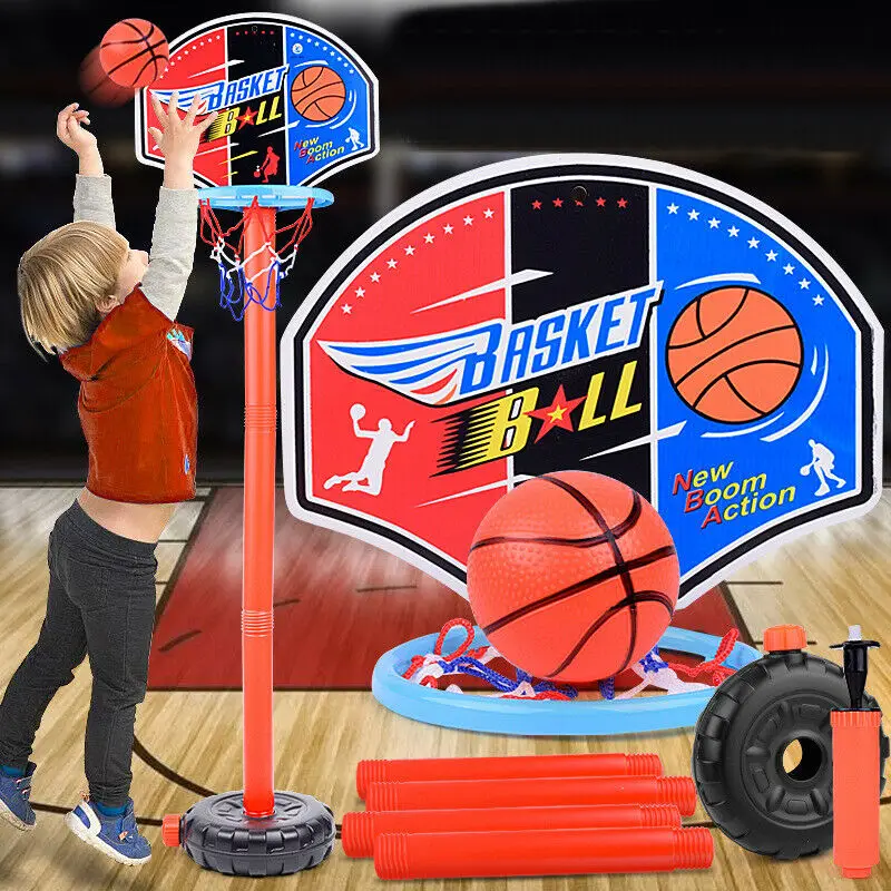 Kids Mini Basketball Set Indoor Outdoor Net Hoop Ball Pump Sport Game Toy Adjustable Chidrend Gifts | Спорт и развлечения
