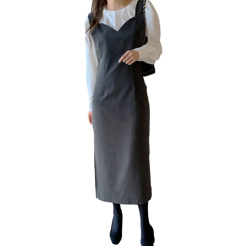 

New S Xl Spring Autumn 2 Piece Suit Sleeveless Vintage Women Dresses Female Girls Dress Suits Robe Femme Vestido Sell Separately