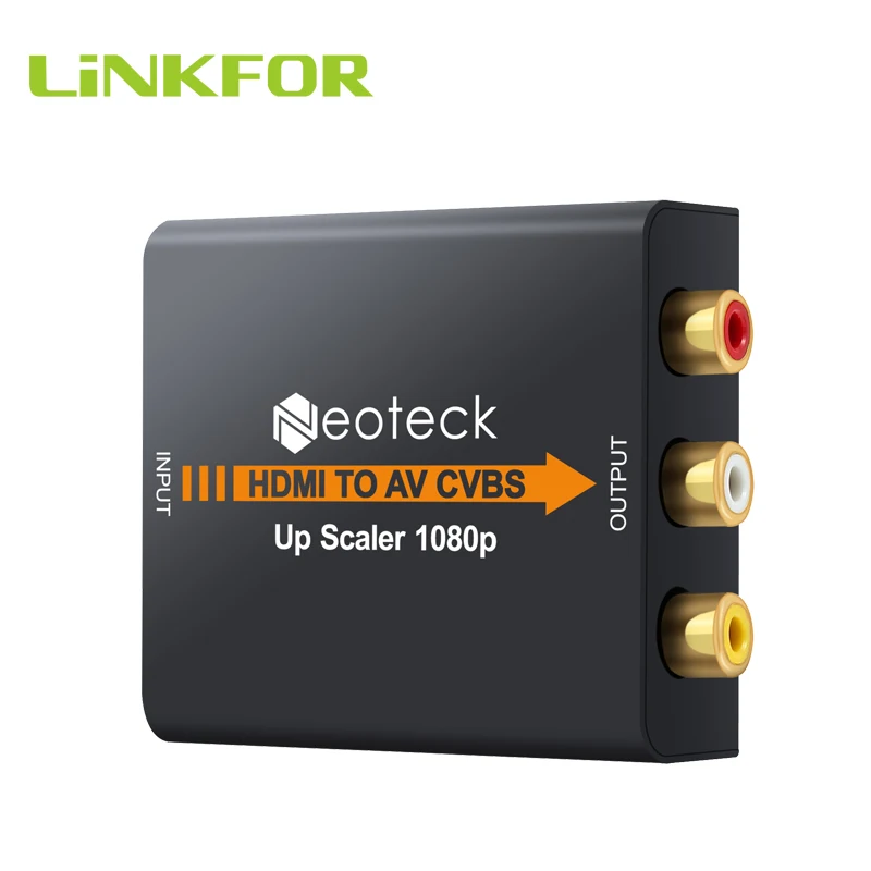 LiNKFOR совместимому с HDMI к 3RCA AV CVBS видео преобразователь адаптер HD Video конвертер Box