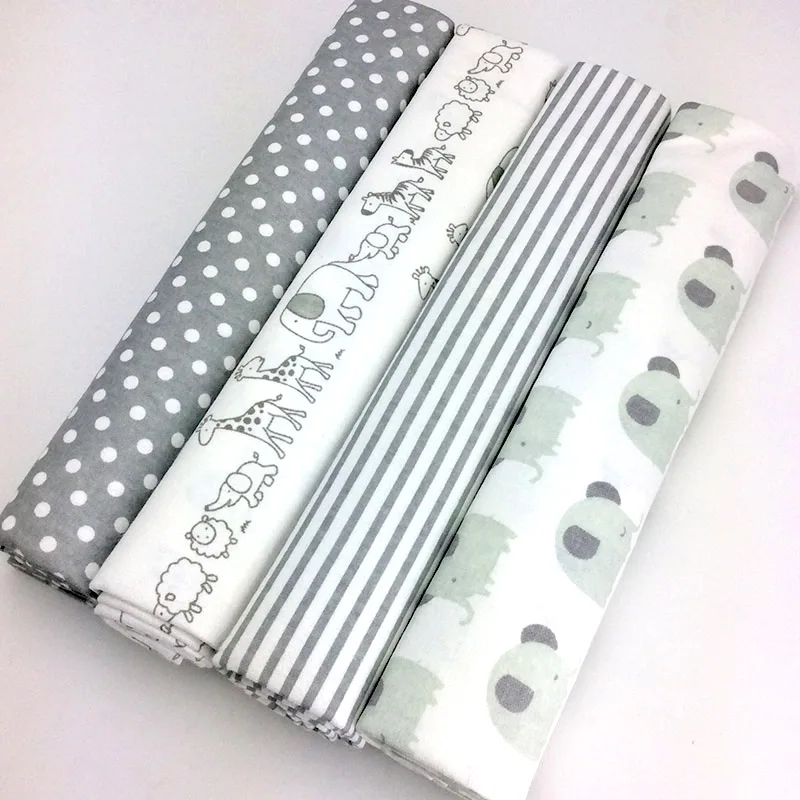 

new color 4pcs/pack 100x76cm 100%cotton flannel baby blanket receiving newborn colorful cobertor baby bedsheet