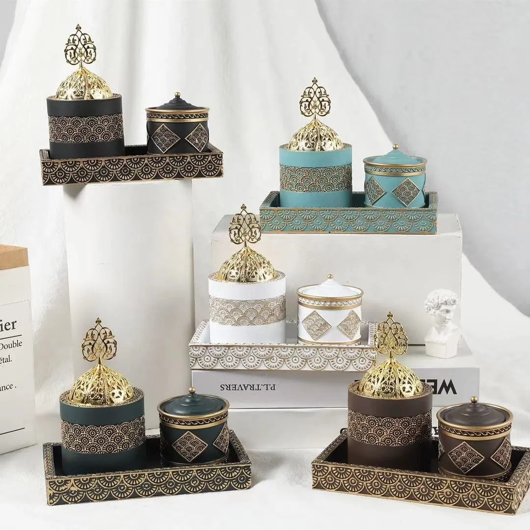 

2021 Arabic Incense Burner 3 In 1 Middle East Arab Resin Style Burners Holder for Study Room Decor Incense Stove Christmas Gift