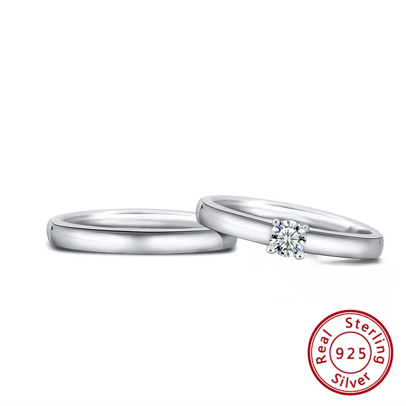 Men Ring ORSA JEWELS, классические кольца для пар, Настоящее 925 пробы, Серебряный подарок на день Святого Валентина, обручальное кольцо, модные украшения SR196 - Цвет камня: Men Ring