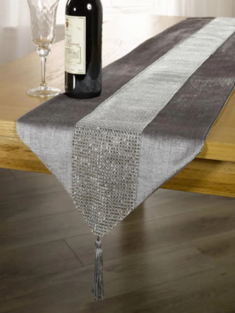 

1pc Modern Table Runner Tablecloth Flannel Diamond Table Marriage Runners Table Mat For Party Wedding Christmas Decoration Home