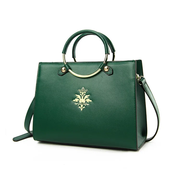 Модные кольцевые прокладки сумка с короткими ручками для женщин из натуральной