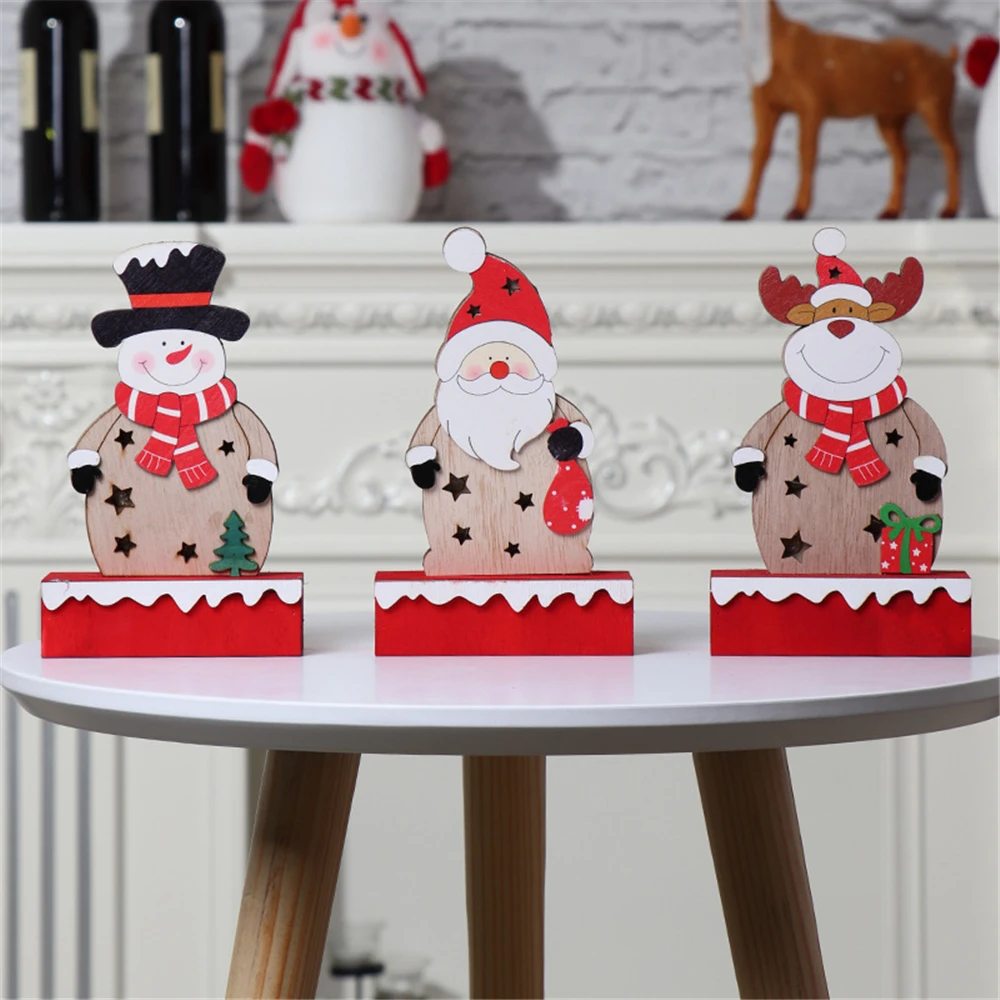 Осветить Рождество Санта-Клаус/куклы-Снеговики стоящая фигурка Рождественская