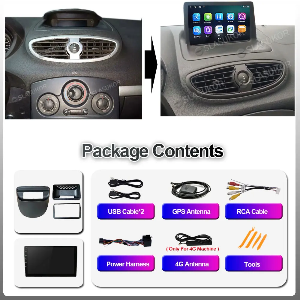 Автомагнитола 2 din 9 дюймов Android 10 для Renault Clio 3 Clio3 2006 2007- 2019 мультимедийный