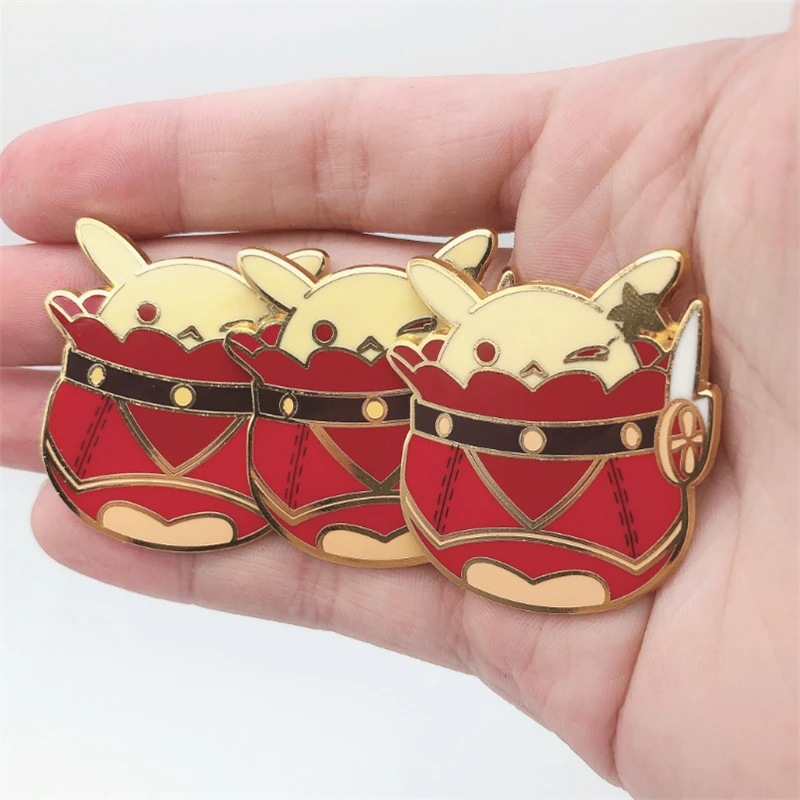 

Genshin Impacts Bouncing Bomb Hard Enamel Pin Kawaii Cute Klee Jumpy Bomb Brooch Accessories Anime Game Fans Jewelry Gift