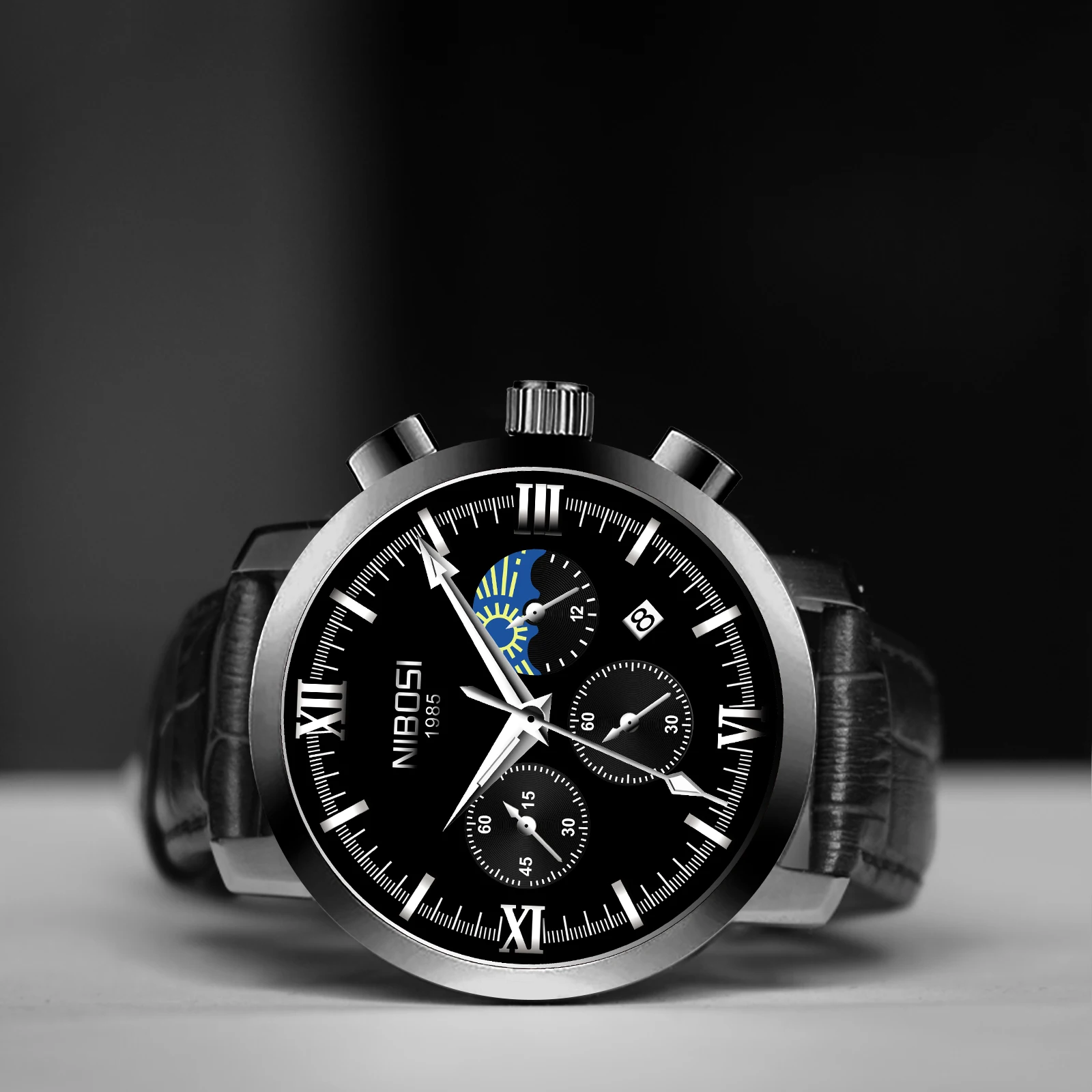 Новинка 2021 Роскошные мужские часы NIBOSI из нержавеющей стали водонепроницаемые